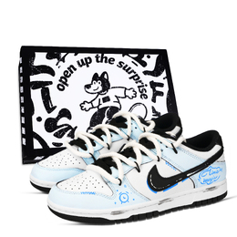Nike Кроссовки Dunk Black White, Time Magic Shoe Box, устойчивые к истиранию, низкие, для скейтбординга, унисекс, сине-белые hf5441-100（team971时间魔力鞋盒） | blue white