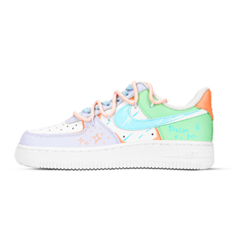 Nike Кроссовки для скейтбординга Air Force 1 Dream Starry Path, устойчивые к истиранию, низкие, унисекс, фиолетовые, синие, зеленые dd8959-100（team883-梦想星途） | purple blue green