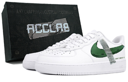 Nike Низкие кроссовки для скейтбординга Air Force 1, устойчивые к истиранию, унисекс, белые, зеленые cw2288-111(team975-禁止蕉绿-礼盒) | white green