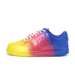 Nike Кроссовки для скейтборда Court Vision 1 Rainbow Planet, устойчивые к истиранию, низкие, унисекс, желтые, красные, синие dh2987-101（team1037-彩虹星球） | yellow red blue