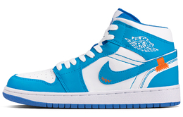 Jordan Баскетбольные кроссовки Air 1 Collegiate Blue, износостойкие, винтажные, среднего размера, унисекс, сине-белые fz2142-114(team1291-学院蓝) | blue white