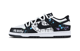 Nike Кроссовки для скейтбординга Dunk Hello Kitty Fun, износостойкие, низкие, унисекс, черные, белые hf5441-100(team1171-凯蒂墨趣） | black