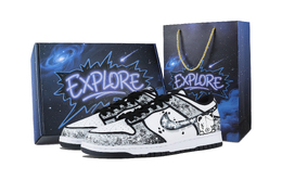 Nike Кроссовки для скейтбординга Dunk Powerful Cute Boss, устойчивые к истиранию, низкие, унисекс, черно-белые hf5441-100(team1171-力量萌主-礼盒） | black white