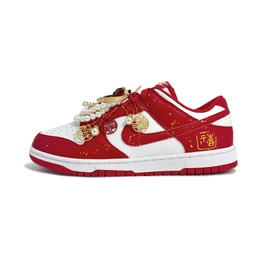 Nike Свадебные кроссовки Dunk, Joy And Happiness, износостойкие низкие кроссовки, унисекс, красные dd1873-116(team608-囍悦) | red