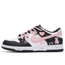 Nike Кроссовки для скейтбординга Dunk Neon Pink Bear, износостойкие, унисекс, черно-розовые dd1503-101（team1225-霓粉小熊） | black pink