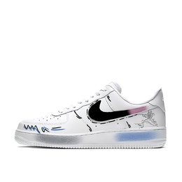 Nike Кроссовки Air Force 1 Whale And Butterfly Coverage с амортизацией, износостойкие, низкие, для скейтбординга, унисекс, черные, белые dh2920-111(team770-蝴蝶和鲸鱼粉) | black white