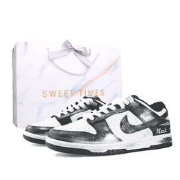 Nike Кроссовки для скейтбординга Dunk Flying Snow, сумка для покупок, износостойкие, низкие, цвет унисекс, черный, белый dd1391-100（team1093-飞雪box） | black white