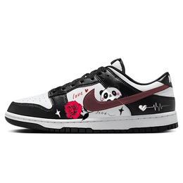 Nike Кроссовки для скейтбординга с амортизацией Dunk, износостойкие, низкие, унисекс, черные, белые hf5441-100(team56-炽热玫瑰) | black
