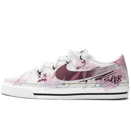 Nike Кроссовки Court Legacy Powder Ink Graffiti Poem Covering, устойчивые к истиранию, низкие, для скейтбординга, унисекс, белые, розовые dh3162-100（team1094-粉墨涂鸦诗） | white pink