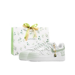 Nike Кроссовки для скейтборда Air Force 1, износостойкие, женские, зеленые, белые dd8959-100（team403-青涩之恋） | green white