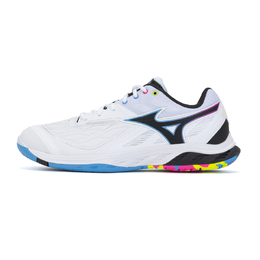 Mizuno Бадминтонные кроссовки Wave Fang 2 унисекс с низким верхом, белые/черные/синие 71ga231345 | aqua colorful blue