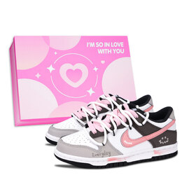 Nike Кроссовки Dunk Black White, Every Day Happy Pink Shoe Box, устойчивые к истиранию, низкие, для скейтбординга, унисекс, розовые dd1391-100（team971-每天开心粉鞋盒） | pink