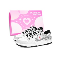 Nike Кроссовки для скейтбординга Dunk Bamboo And Language, устойчивые к истиранию, низкие, унисекс, черные, белые, красные hf5441-100（team971-竹与语鞋盒） | black white red
