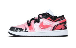 Jordan Баскетбольные кроссовки Air 1 Pink Ink Low, винтажные, унисекс, розовые, черные dc0774-101（team1171-粉墨） | pink black
