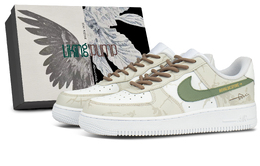 Nike Кроссовки Air Force 107 с амортизацией, износостойкие, увеличивающие рост, низкие, для скейтбординга, унисекс, белые, зеленые cw2288-111（team845棕绿序章-box） | white green