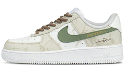 Nike Кроссовки Air Force 107 с амортизацией, износостойкие, увеличивающие рост, низкие, для скейтбординга, унисекс, белые, зеленые cw2288-111（team845棕绿序章） | white green