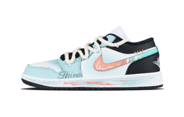 Jordan Баскетбольные кроссовки Air 1 Mint Star Low Top Vintage унисекс синего цвета dc0774-101（team1171-薄荷星芒） | blue