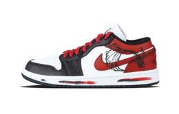 Jordan Баскетбольные кроссовки Air 1 Flame Feather Low Top Vintage унисекс, красные, черные dc0774-101（team1171-焰羽） | red black