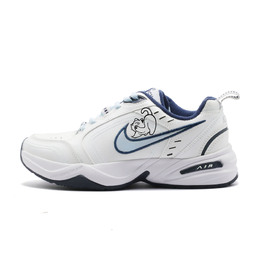 Nike Кроссовки Air Monarch 4 White Navy Proud Kitten, устойчивые к истиранию, низкие, массивные, унисекс, сине-белые 415445-102（team275-傲娇小猫） | blue white