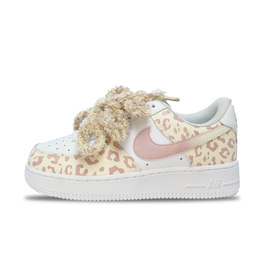 Nike Кроссовки Air Force 1 Low Top для скейтбординга женские, белые, розовые dd8959-100(team1386-粉豹萌系) | white