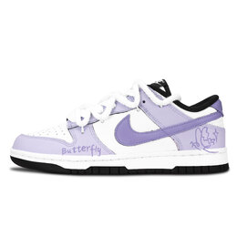 Nike Кроссовки для скейтбординга Dunk Black White, Ni Diecuo Li, устойчивые к истиранию, низкие, унисекс, фиолетовые dd1391-100（team883-倪蝶错履） | purple