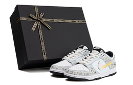 Nike Кроссовки для скейтбординга Dunk Cushioning с низким верхом, женские, черно-белые dd1503-101（team719-熊猫反转sbox） | white (black gold box)