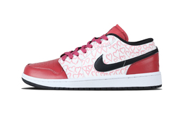 Jordan Низкие кроссовки Air 1 Romantic Heartprints для скейтбординга унисекс, красные, розовые dc0774-101（team1171-浪漫心迹） | red