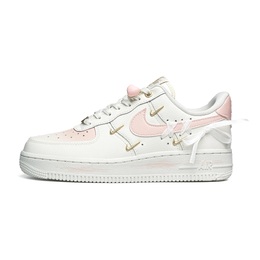 Nike Кроссовки Air Force 1 для скейтбординга, износостойкие, женские, белые, розовые fv3654-111（team531-纯欲蕾丝） | white pink