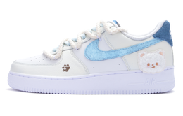 Nike Кроссовки Air Force 1 Lv8 с амортизаторами, устойчивые к истиранию, с низким верхом, для скейтбординга, унисекс, белые, синие hv1795-141(team1326-熊爪扑扑) | blue white