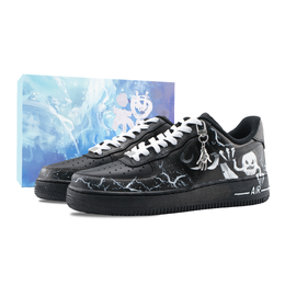 Nike Кроссовки Air Force 1 Heart Pounding Scream, износостойкие, низкие, для скейтбординга, унисекс, черные cw2288-001（team626-惊魂尖叫-sbox） | black (special box)