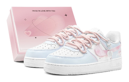 Nike Кроссовки Air Force 1 Low Top для скейтбординга женские, розовые, синие dh2920-111(teams1-怦然心弦s-box) | pink blue