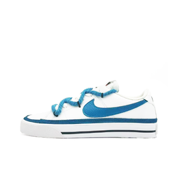 Nike Кроссовки Court Legacy White Wave Pursuing Blue, устойчивые к истиранию и скольжению, низкие, унисекс, сине-белые dh3161-100(team952-白浪逐蓝） | peacock blue