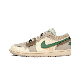 Jordan Баскетбольные кроссовки Air 1 Low Top Vintage унисекс, зелено-коричневые hq3440-101(team188-烬檀) | green brown