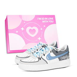 Nike Кроссовки Air Force 1 Cerulean Denim, устойчивые к истиранию, низкие, для скейтбординга, унисекс, сине-серо-белые dd8959-100（team883-蔚蓝牛仔鞋盒） | blue gray white