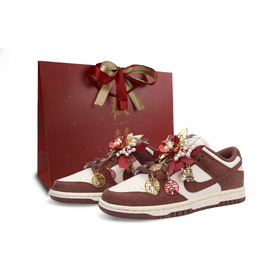 Nike Кроссовки для скейтбординга Dunk Heaven's Perfect Match Cushioning Low Top унисекс, темно-красные hj7673-001（team900-天赐良缘） | dark red