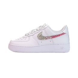 Nike Кроссовки Air Force 1 Pink Diamond Trail, износостойкие, низкие, для скейтбординга, унисекс, белые dd8959-100(team935-粉钻轨迹) | white