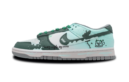 Nike Кроссовки для скейтбординга Dunk Ink Fun With Cat, устойчивые к истиранию и скольжению, унисекс, мятно-зеленые dd1391-103（team526-墨趣喵影） | teal