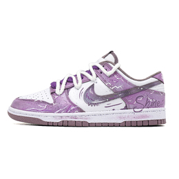 Nike Кроссовки для скейтбординга Dunk, устойчивые к истиранию, низкие, унисекс, фиолетово-белые dv0833-112(team558-紫色闪电) | purple white