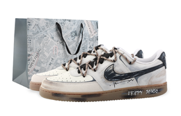 Nike Низкие кроссовки для скейтбординга Court Vision Drippy Carbon Gray, устойчивые к истиранию, унисекс, бежево-черные hv2530-100(team889-碳灰礼袋款) | beige black (special shopping bag)