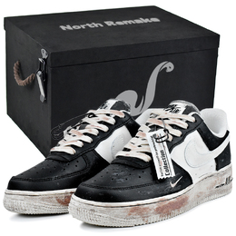 Nike Износостойкие и легкие низкие кроссовки для скейтбординга Air Force 1, женские, черно-белые hf1058-133(team96-旧密码s-box) | old password-gift box 1