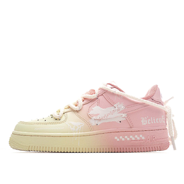 Nike Кроссовки для скейтбординга Air Force 1 Faith Low Top унисекс розово-желтые cw2288-111(team487-男款粉黄信仰) | pink yellow