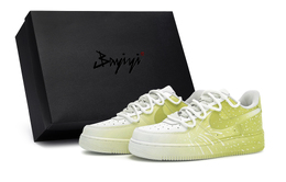 Nike Кроссовки для скейтбординга Air Force 1 с противоскользящим износостойким верхом, унисекс, белые, желтые cw2288-111(team80-冬日烟火黄s-box) | white yellow