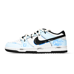 Nike Кроссовки для скейтбординга Dunk Black White, Time Magic, устойчивые к истиранию, низкие, унисекс, сине-белые hf5441-100（team971时间魔力） | blue white