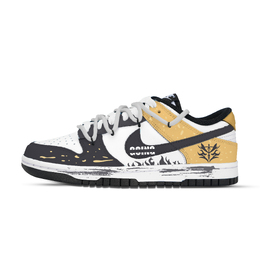 Nike Кроссовки для скейтбординга Dunk Sword Radiance Phantom с антиабразивным покрытием, низкие, унисекс, серые, желтые, белые hf5441-100（team971-剑辉魅影） | gray yellow white