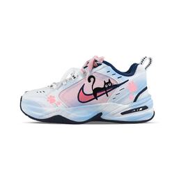 Nike Кроссовки Air Monarch 4 износостойкие, дышащие, низкие, массивные, унисекс, синие, белые, розовые 415445-102(team183-慵懒小猫) | blue white pink