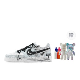 Nike Кроссовки Court Vision 1 Dark Night Cross, Fluid Bear, износостойкие, низкие, для скейтбординга, унисекс, синие, черные, белые hm9862-002(team773-夜暗十字-流体熊) | blue black white (giveaway)