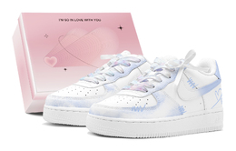 Nike Кроссовки для скейтбординга Air Force 1 женские, низкие, белые dh2920-111(teams2-墨染爱心s-box) | blue white