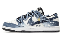 Nike Кроссовки для скейтбординга Dunk Li Ba, Double Fish Poseidon, увеличивающие рост, унисекс, синие и белые dd1391-100(team901-男女双鱼波塞冬) | blue white