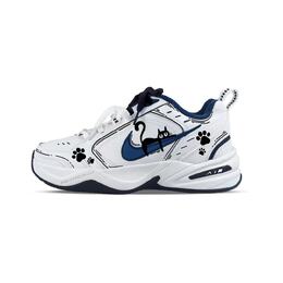 Nike Кроссовки Air Monarch 4 с износостойкой дышащей подошвой, массивные, унисекс, сине-белые 415445-102(team183- 躺平小猫 ) | blue white