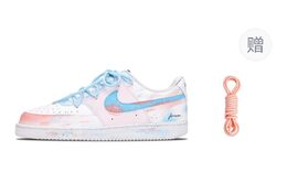 Nike Низкие износостойкие кроссовки для скейтбординга Court Vision 1, унисекс, розовые, синие dh2987-101(team351-爱永恒情侣鞋) | pink blue